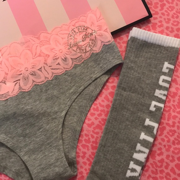 PINK Victoria's Secret Other - VS PINK EMBELLISHED PANTY AND KNEE SOCKS